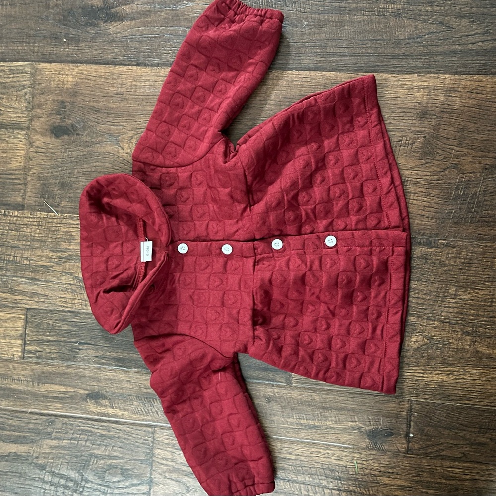 Red Quilted Hooded Jacket